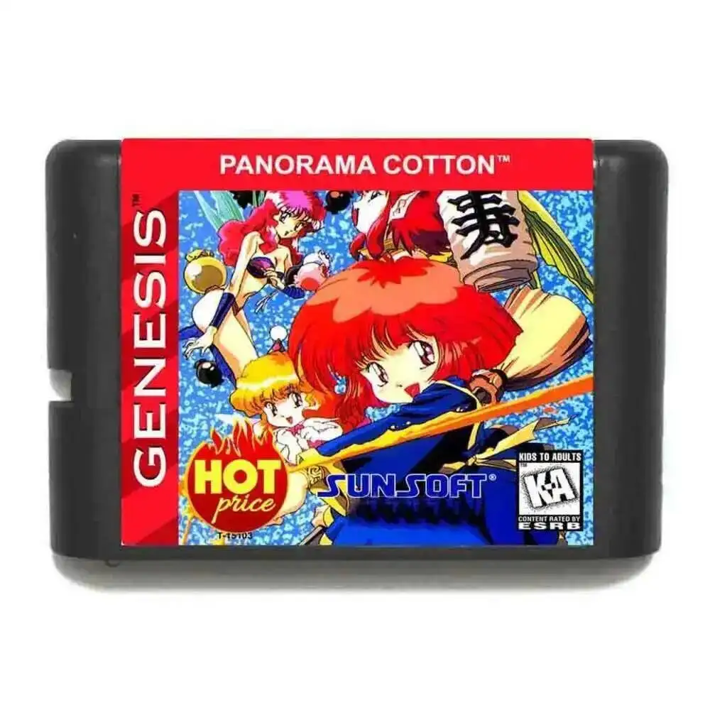 Panorama Cotton 16 Bit MD Game Card Reproduction Cart for Sega Genesis Mega Drive