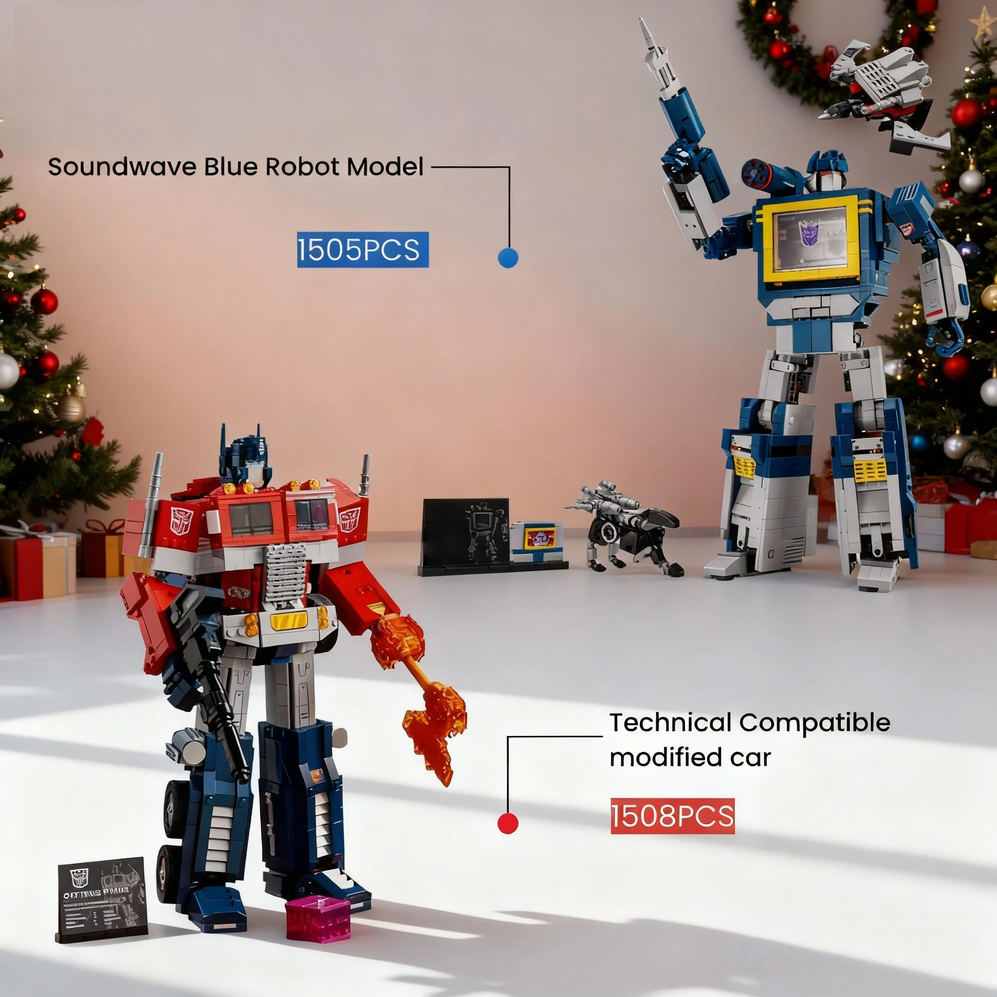 

MOC 10302 10358 Трансформер Грузовик Робот Звуковая волна Строительные блоки Сборка Кирпичная модель для детей Мальчик Творческие рождественские подарки