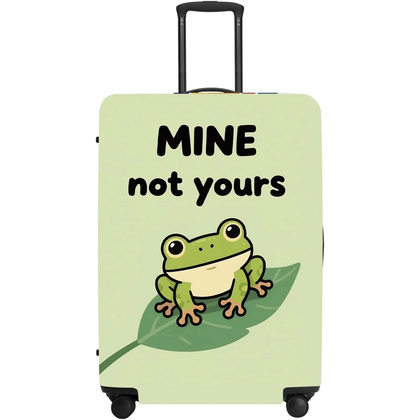 

Защитная пленка для багажа в виде листьев лягушки, моющийся чехол для чемодана с необычным текстовым сообщением, зеленая защита от царапин