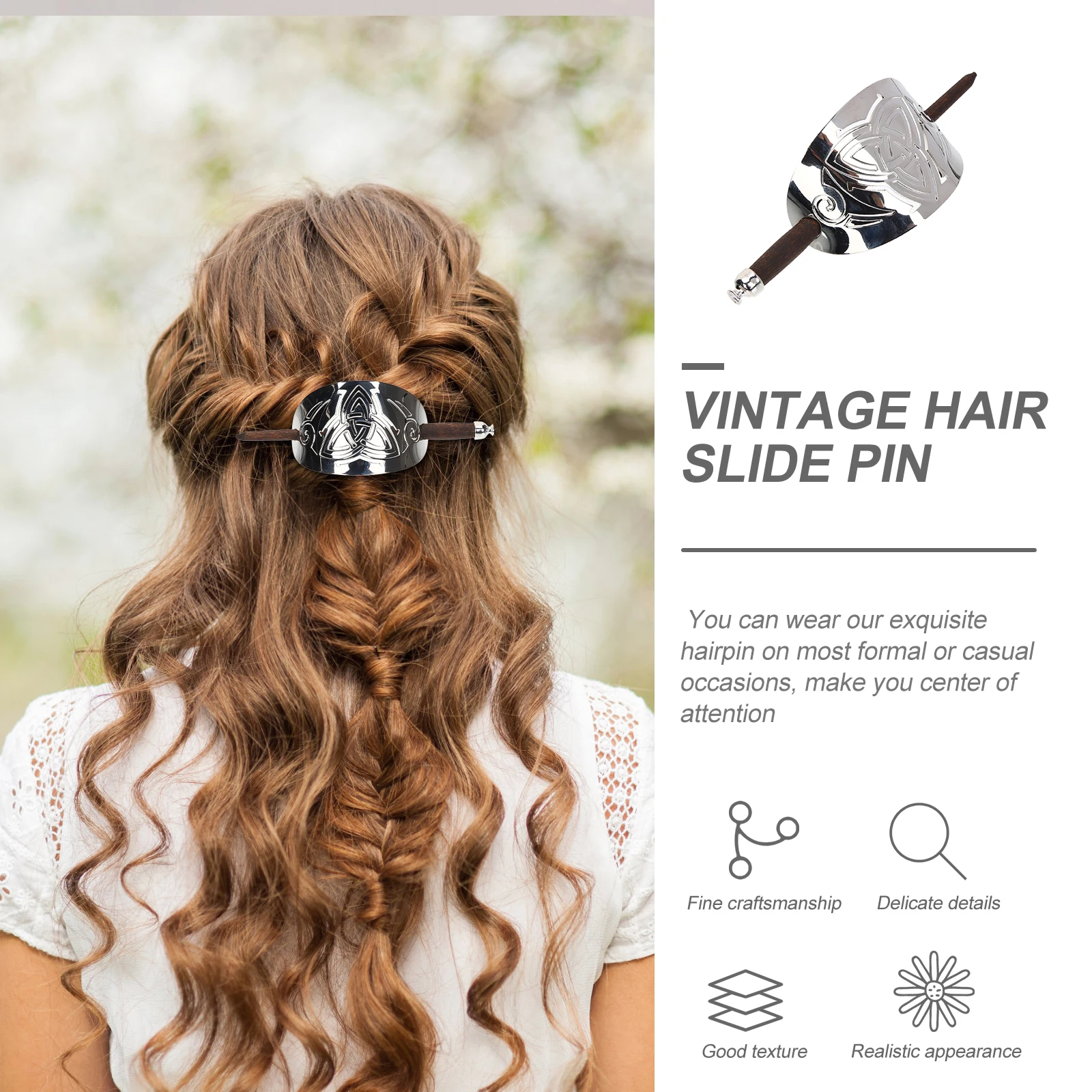 

Elegant Vintage Hair Stick Clip Slide Pin Lightweight Hair Bun Holder for Women Cosplay Dating Party Accessory