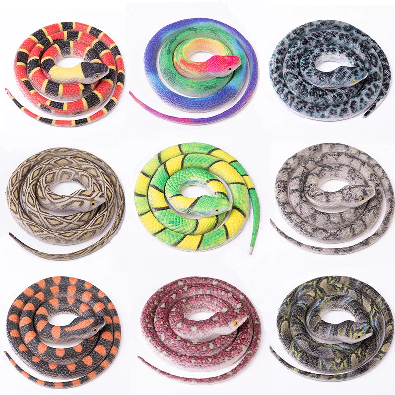 70cm Fake Simulated Snake Prank Trick Toys Halloween Practical Prank Toy Realistic Lifelike Scare Prank Gag Gift Toys For Kids