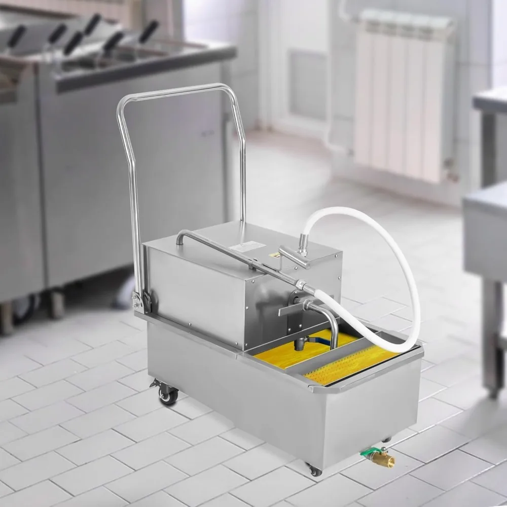 آلة تصفية المقلاة المتنقلة 55 لتر، 550 وات 110 فولت 14.53 جالونًا فاصل شاحنة عربة حشو الزيت التجارية #1