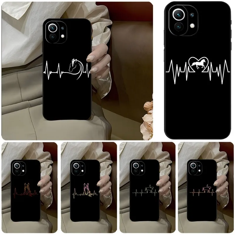 Pony Horse Heartbeat Heart Rate Phone Case For Xiaomi 11 11i 11T 11X 12 12Pro 10T 10TPro 10S 10Pro Pro Lite Ulltra MIX4 CIVI