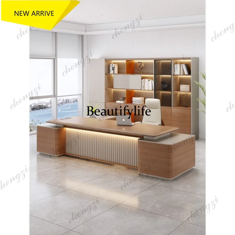 L181 Boss desk light luxury high sense modern simple leadership office large class desk office chair