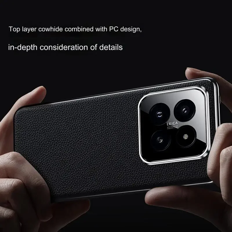 

Ультра кожаный чехол для телефона XiaoMi mi 15 Pro 14, полная защита объектива камеры, противоударный жесткий чехол на заднюю панель