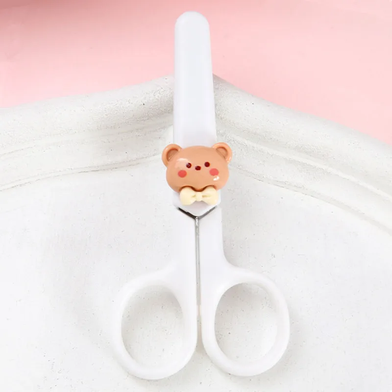 Cute Bear Dog Animal 105mm Stainless Steel Safety Round Head Mini Scissors School Office Supply Child Student Stationery Gift