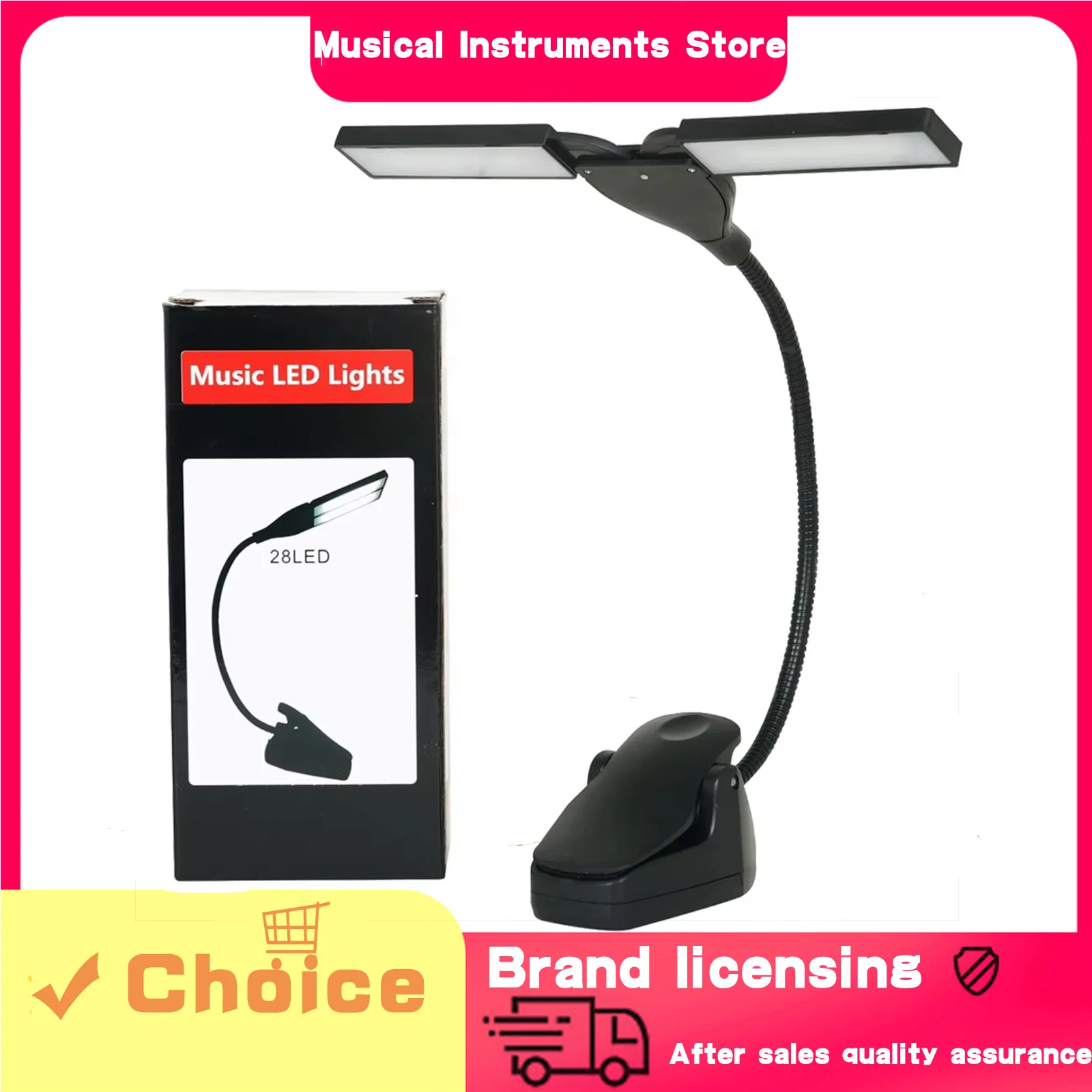 Music LED Light Double Head Bendable Portable Professional Sheet Music Lamp Rechargeable Light Musical Instruments Accessories