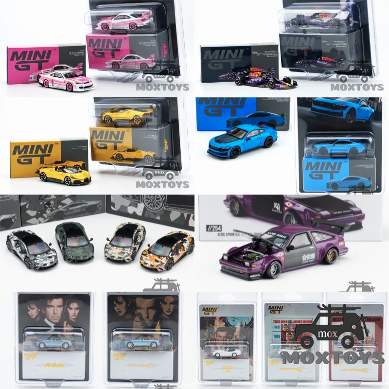 MINI GT 1:64 S15 Z3 RB19 W16 Mistral AE86 Mustang 2000GT Roadster Huracan Druckguss-Modellauto