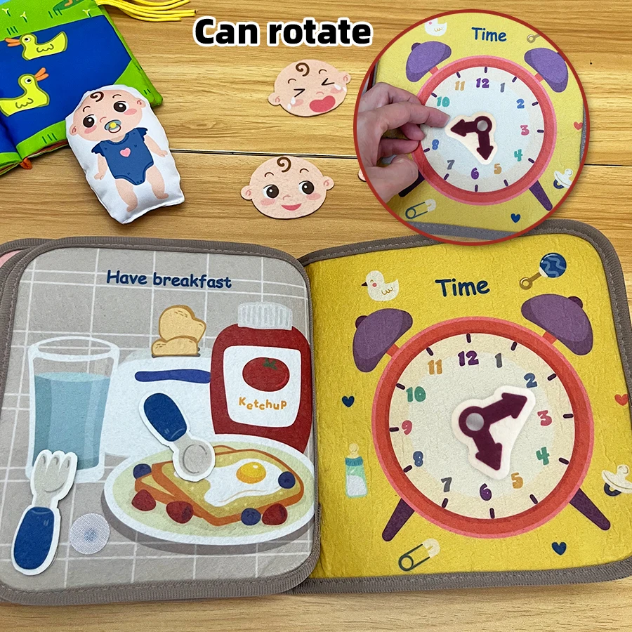 Early Education English Interactive Cognitive Cloth Books Baby Learning Books Baby Soft Books Children's Toys