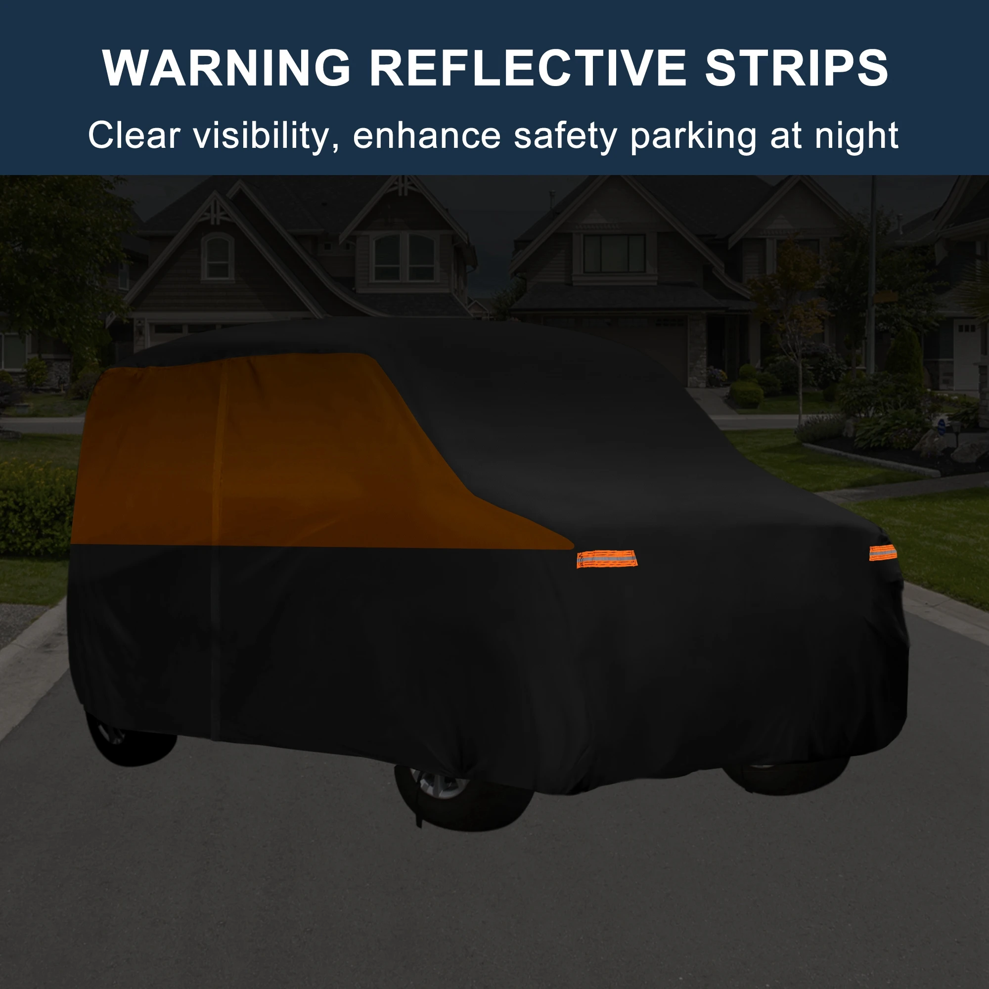 غطاء سيارة أكسفورد مقاوم للماء 210D-PU من Motoforti لسيارة جيب جراند 11-23 مع سحاب أسود #5