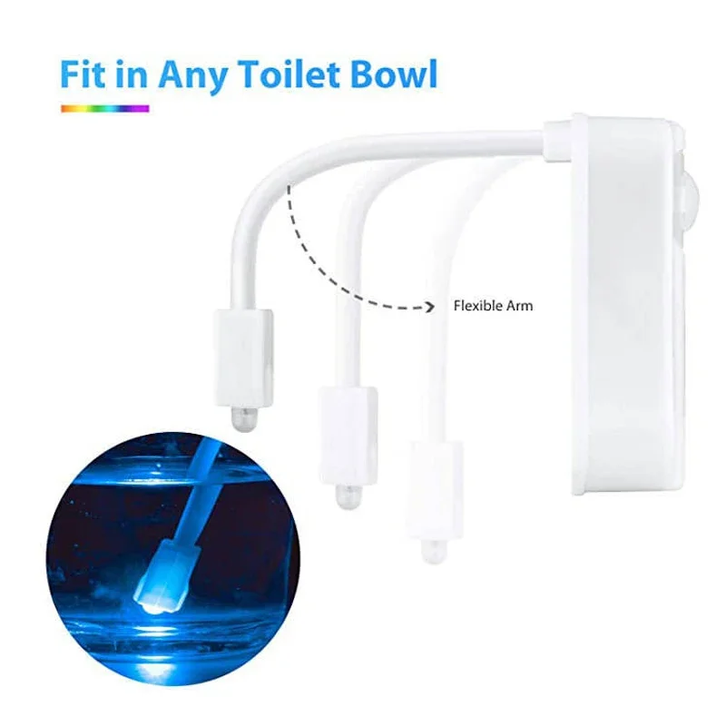 Toilet Night Lights Motion Activated Toilet Bowl Light 8/16Color Changing Bathroom Decoration LED Nightlight Night Lamp Smart Li