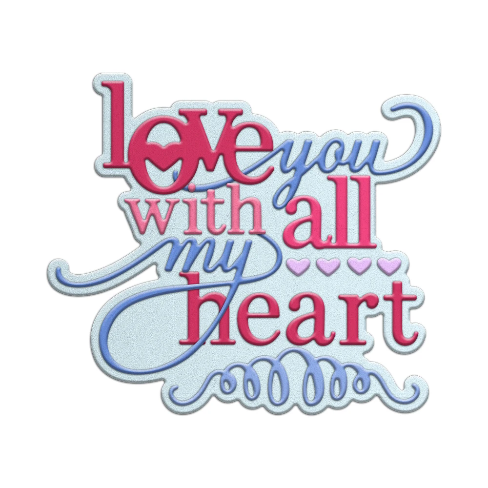 MangoCraft Love You With All My Heart Cutting Dies DIY Scrapbooking Supplies Metal Dies Knife Mold For Cards Albums Decor