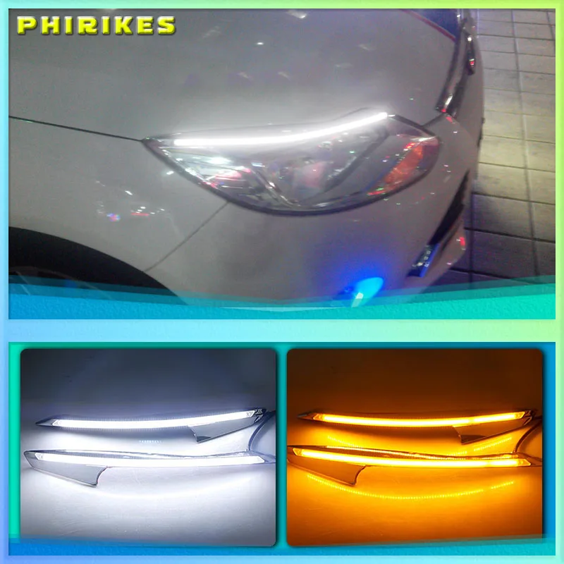 

Car Headlight Eyebrow Decoration Turn Signal DRL LED Daytime Running Light for Ford Focus 3 MK3 2012-2015