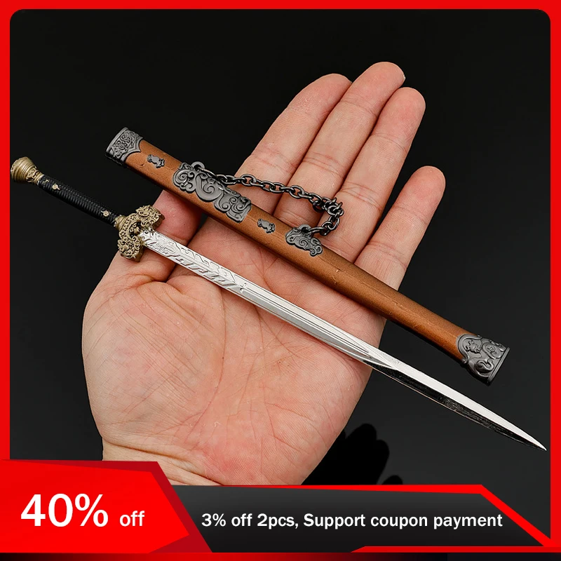 22 cm Zwarte Mythe Wukong Game Randapparatuur Wapen Model Yangjian Zwaard met Schede Personeel Ornamenten Alle Metalen Geschenken Collectie speelgoed