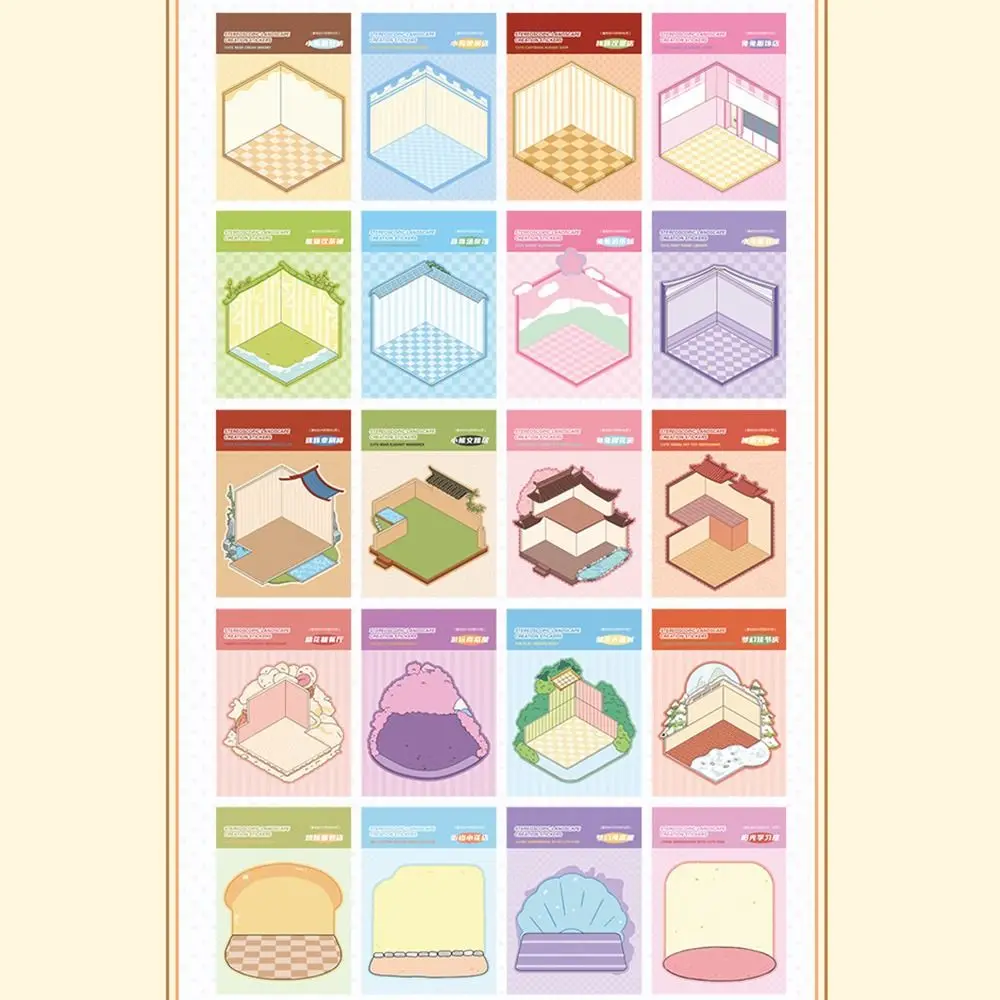 

Kawaii 20in1 Landscape Sticker Book Cartoon Capybara 3D Stickers Scene Set Cute DIY Cabin Scene Decorative Decals