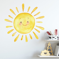 Cartoon Painted Rainbow Sun Children Bedroom Porch Home Wall Background Decorative Wall Stickers Self-adhesive Room Decoration