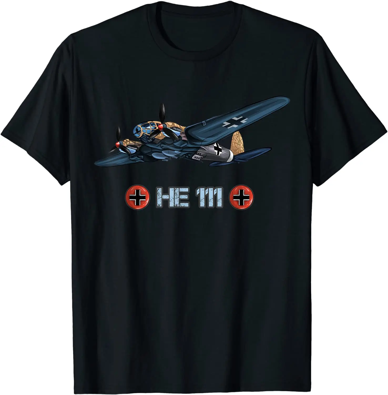 WWII German Air Force Heinkel HE 111 Bomber T-Shirt. Premium Cotton Short Sleeve O-Neck Mens T Shirt New S-3XL