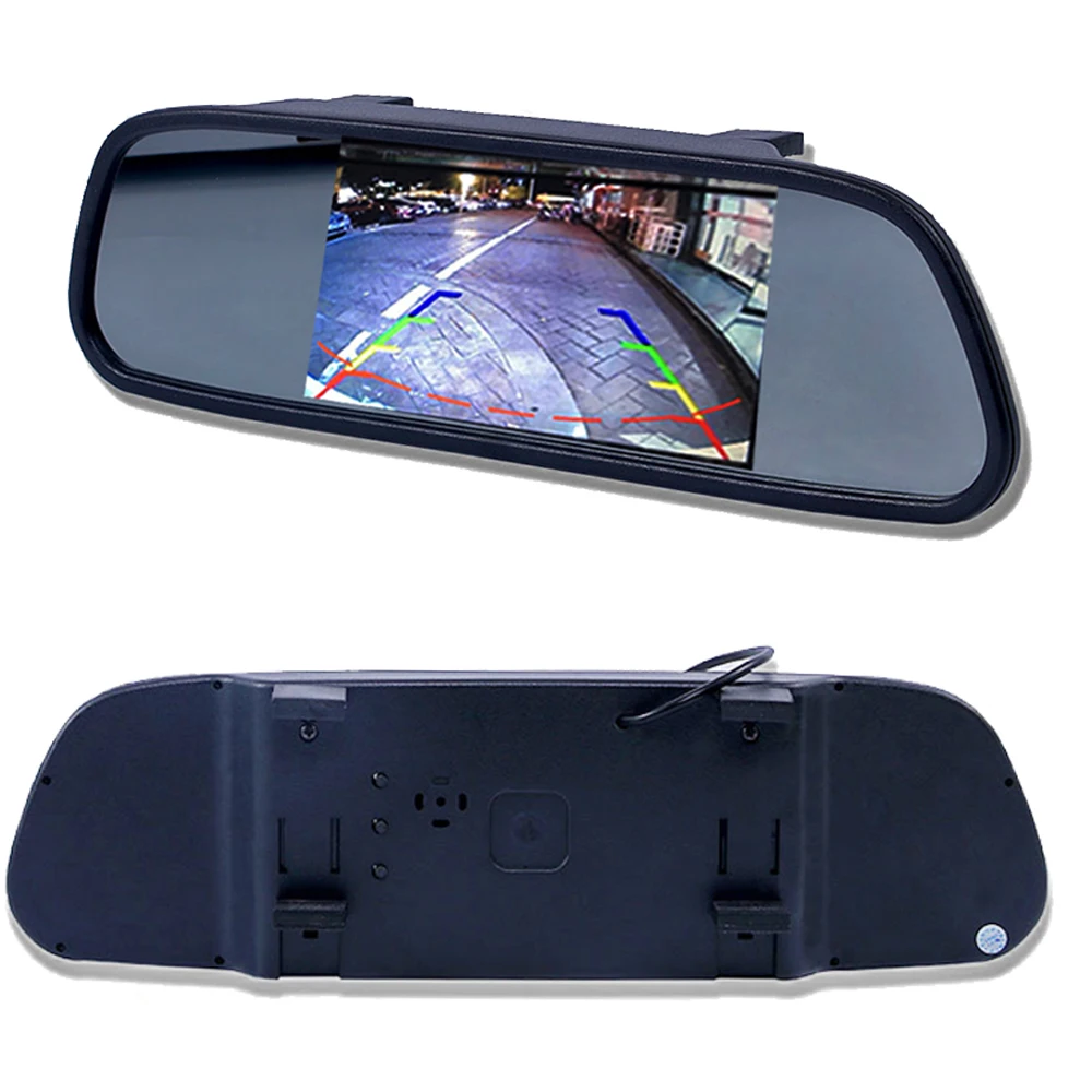 5 inch TFT LCD HD800*480 screen Car Monitor Mirror Reversing Parking Monitor with 2 video input, Rearview camera optional