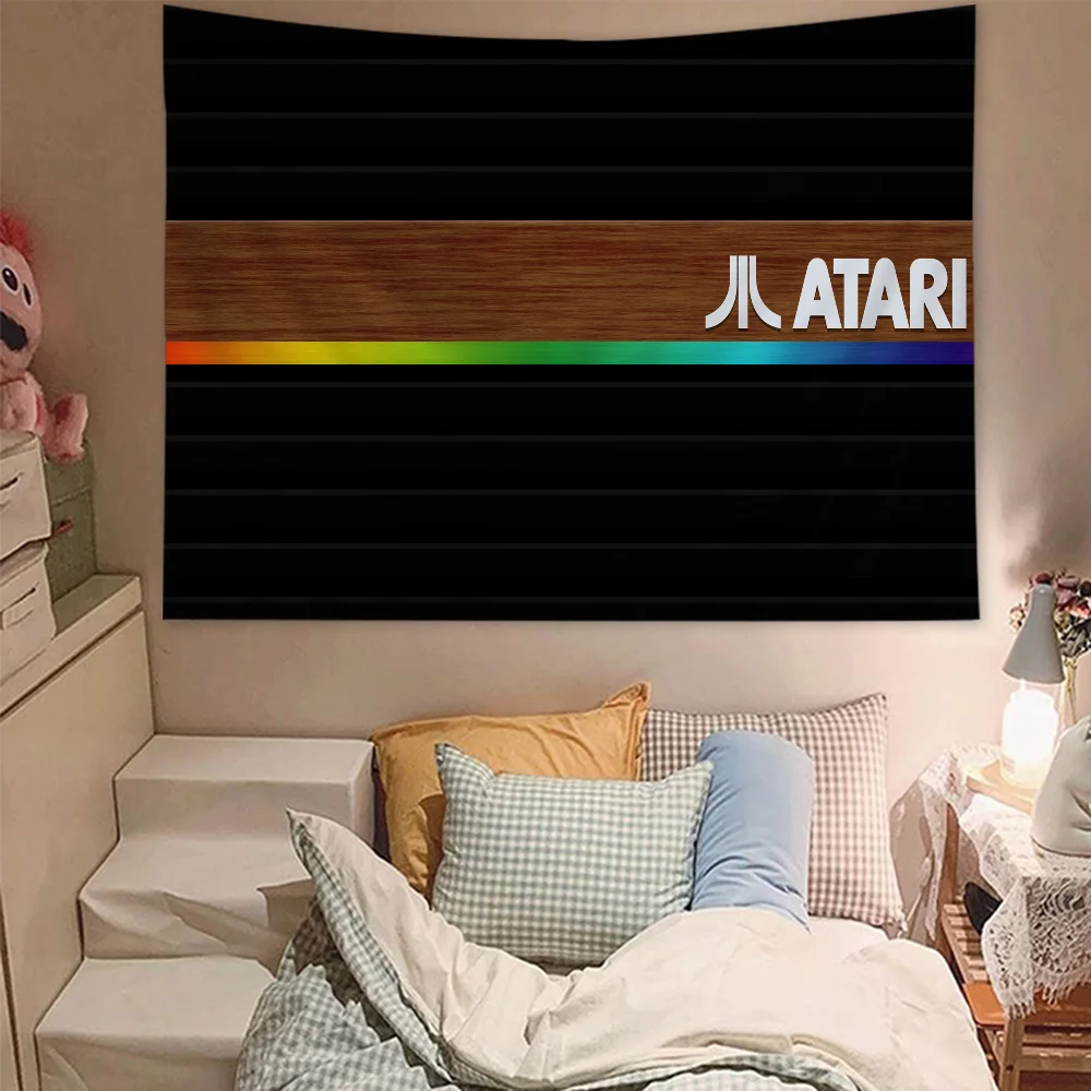 Atari Logo Wall Tapestry Hanging Tarot Hippie Wall Rugs Dorm Wall Hanging Sheets