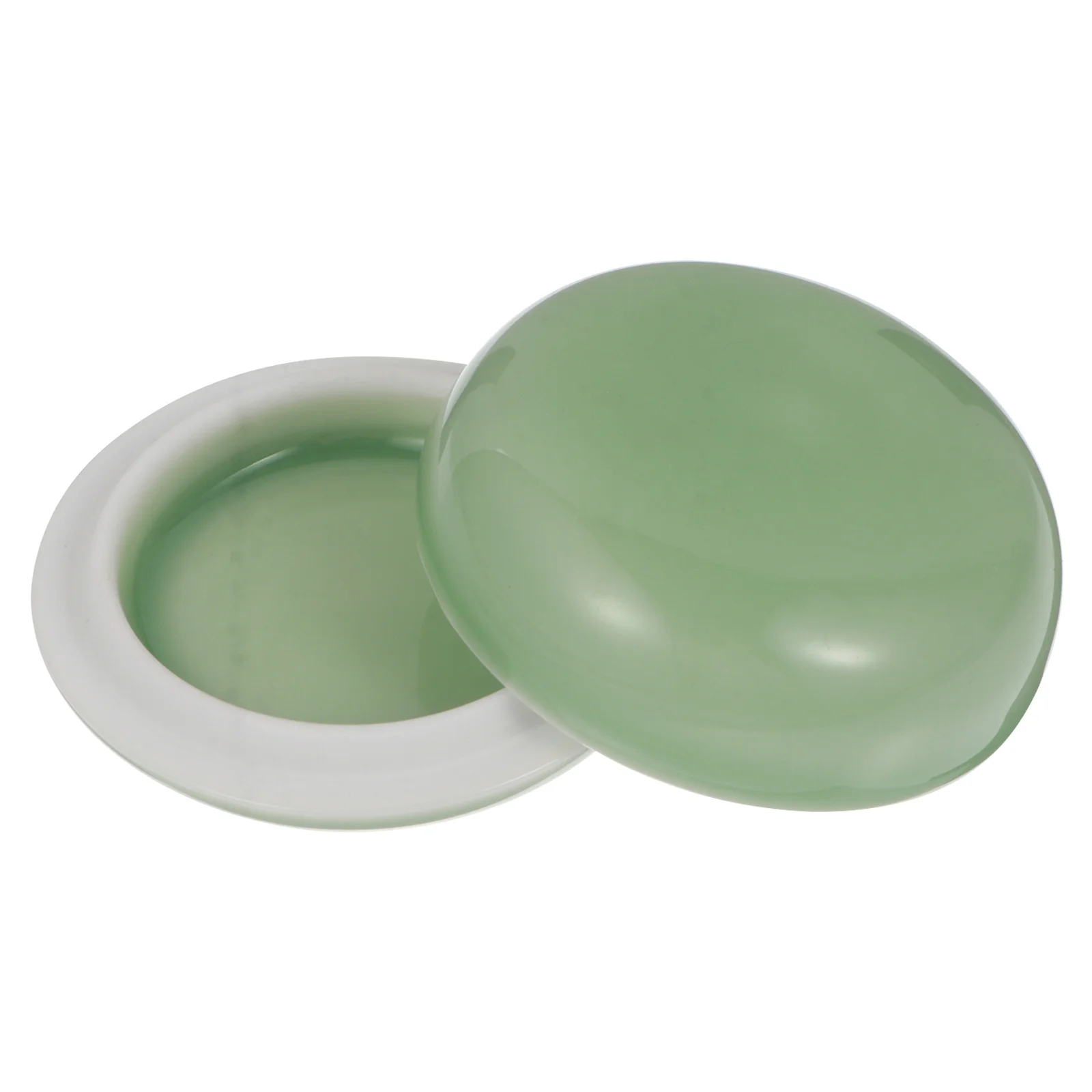 1 قطعة ياو الحبر الأحمر لصق صندوق الخزف الخط Inkpad الحاويات السلس خفيفة الوزن السيراميك تخزين لمكتب خمر الصينية