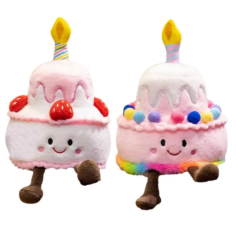 Cake Toy With Candles Cake Shaped Plush Doll Musical Plush Toy Cake Shaped Doll With Happy Birthday Song Plush Toy Singing