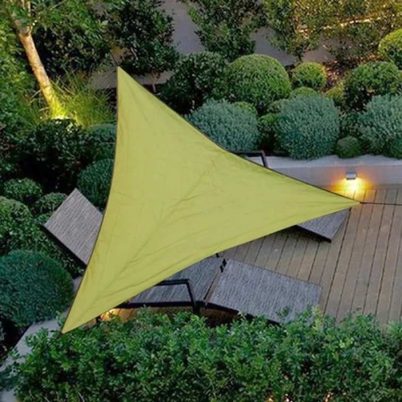 Outdoor Triangle Canopy Courtyard Sunshade Sail Folding Polyester Sunshade Shed Landscape Rain Shed For Terrace Yard Deck Garden