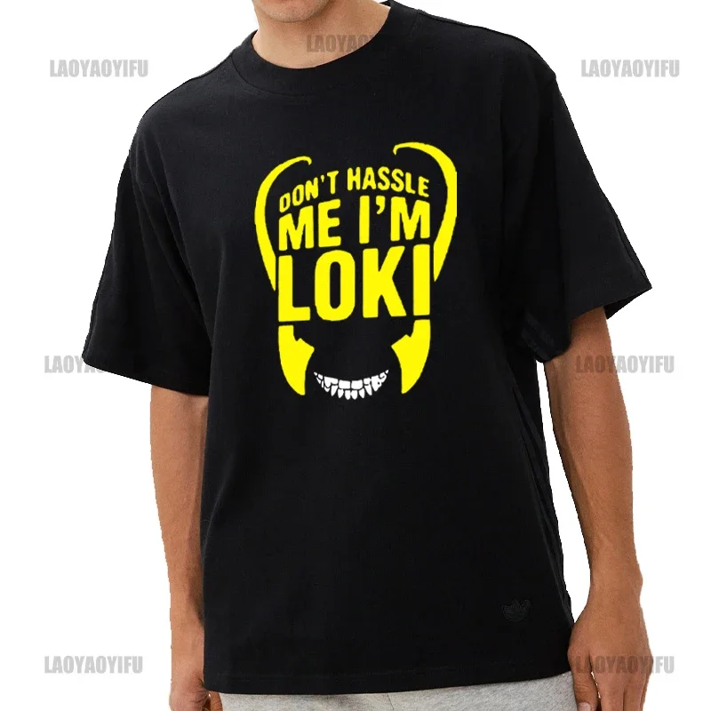 

Asgard Dont Hassle Me Im Loki Adult T Shirt Casual Men's T-Shirt Street Fashion Short Sleeve Clothing Streetwear Hip Hop Cotton