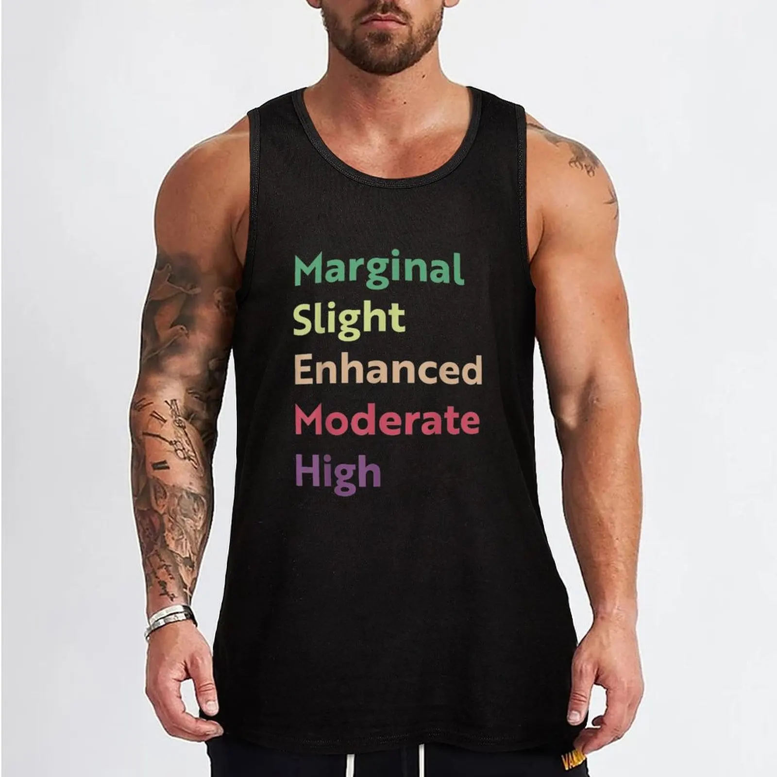 Marginal Slight Enhanced Moderate High Tank Top Men's gym clothing gym shirt man T-shirt for fitness