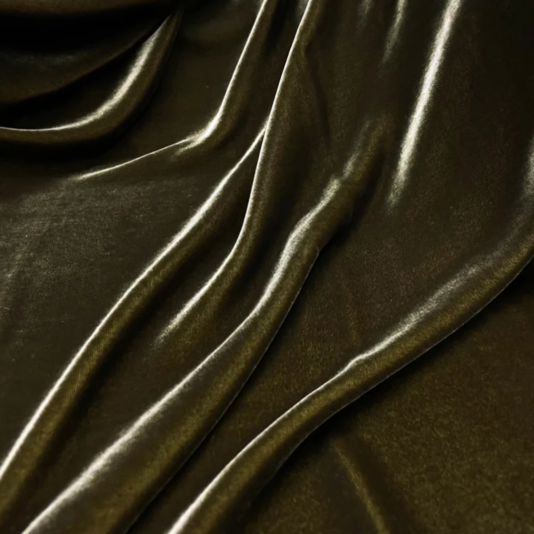 

CISULI Natural Mulberry Silk Velvet Fabric,40 momme,140cm/55" Width,Luxury Suits and Dress Cloth,Material For Sewing,Green 29
