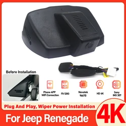 Dash Cam For Jeep Renegade 2015-2018 2019 2020 2021 2022 Car DVR OEM Style,Support 128GB Max,4K Car Video Recorder,Dashcam