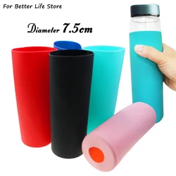 1Pc 7.5cm 85G Cup Soft Silicone Cup Sleeve  For 750ml Glass Protective Bottle Heat Insulation Skinny  Anti Slip Odorless