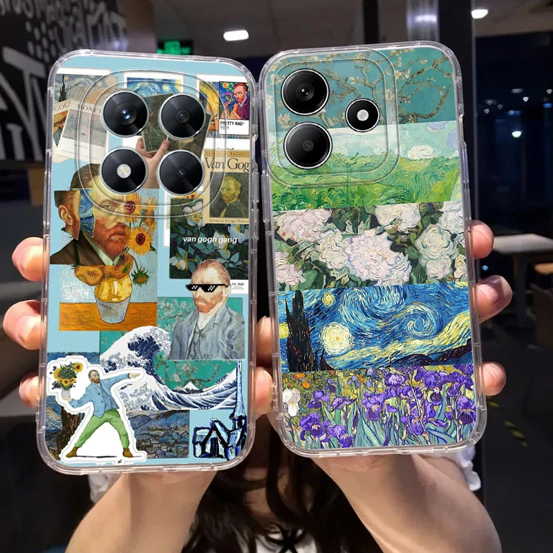 เคสสำหรับ Xiaomi Redmi Note 11S 14 Pro Plus 13 13C 12S 9 9S A4 12 14C 10S 11 เคสโทรศัพท์แบบนิ่ม ลายดอกทานตะวันของแวนโก๊ะ