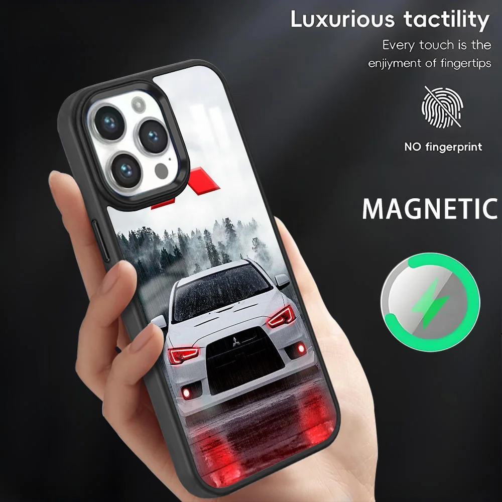 M-Mitsubishi M-Motors Phone Case For iPhone 16 15 14 13 12 11 Pro Max Plus Mini Magnetic Magsafe Wireless Charging Cover Coque