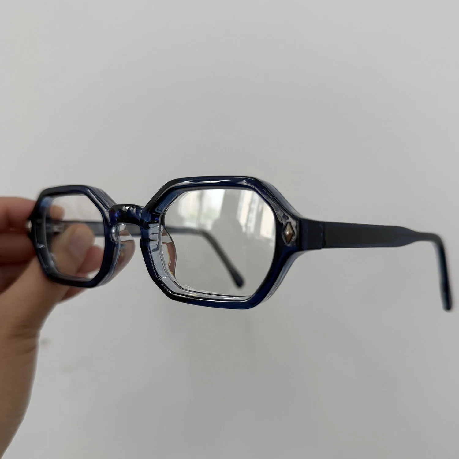 Klassieke klinknagel kleine frame vintage zeshoekige zonnebril dames voor heren mannelijke zonnebril luxe merkontwerper populaire punkzonnebril - afbeelding 1