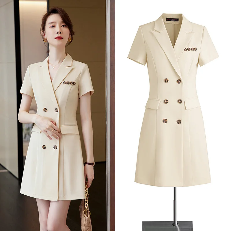

Professional Suit Dress for Women Summer Elegant High-end Goddess Style Daily CommuteOL2025New Thin Waist Slimming