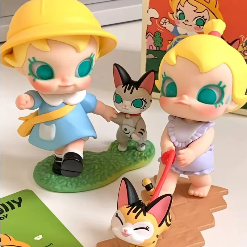 

POP MART Baby Molly & Baby Tabby Series Blind Box Anime Figure Desktop Decoration Collection Toy Girl's Birthday Surprise Gift