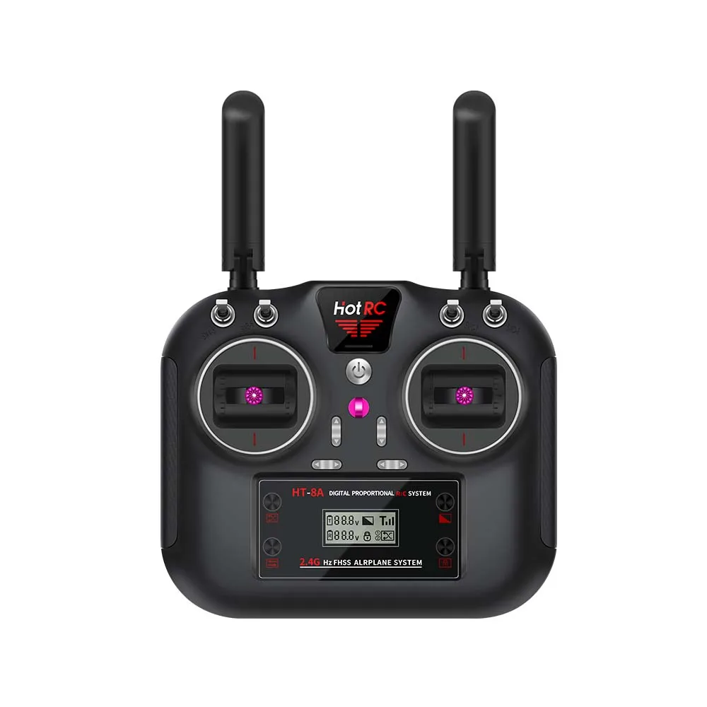 RC Hotrc HT-8A Transmitter 2.4G 8CH 4.5-9V PWM FHSS Remote Control with F-08A Receiver For RC Aircraft Car Boat