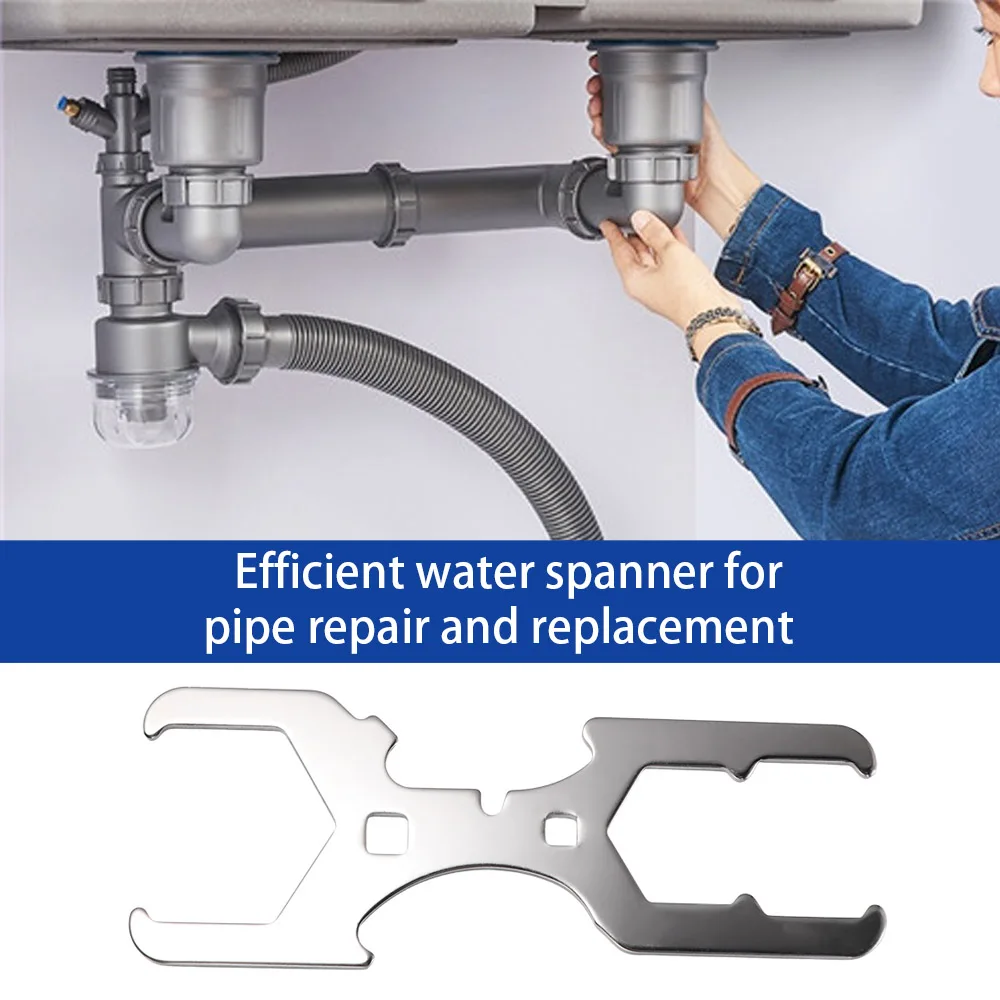 

Трехходовая конструкция 3-ходовой сантехнический ключ Высокоэффективный фильтр Эргономичный сетчатый ключ для раковины Гаечный ключ Нержавеющий
