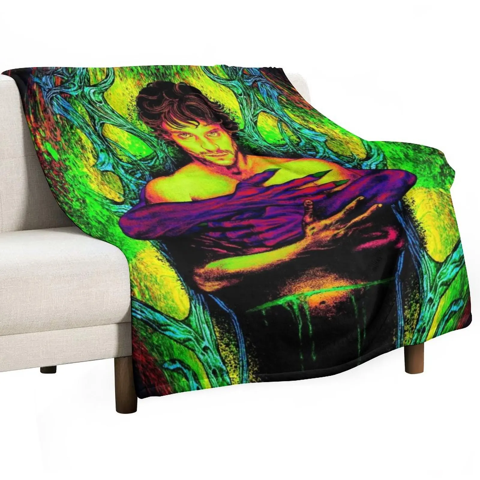 HANNIBAL: Becoming (Trippy Blacklight Edition!) Throw Blanket Luxury Brand Multi-Purpose Giant Sofa Blankets