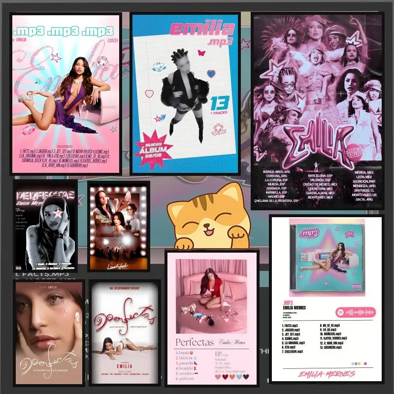 E-Emilia Mernes Poster HD Anime Hot Theme Singer/OST/Movie-Waterproof Self-Stick Home Decor