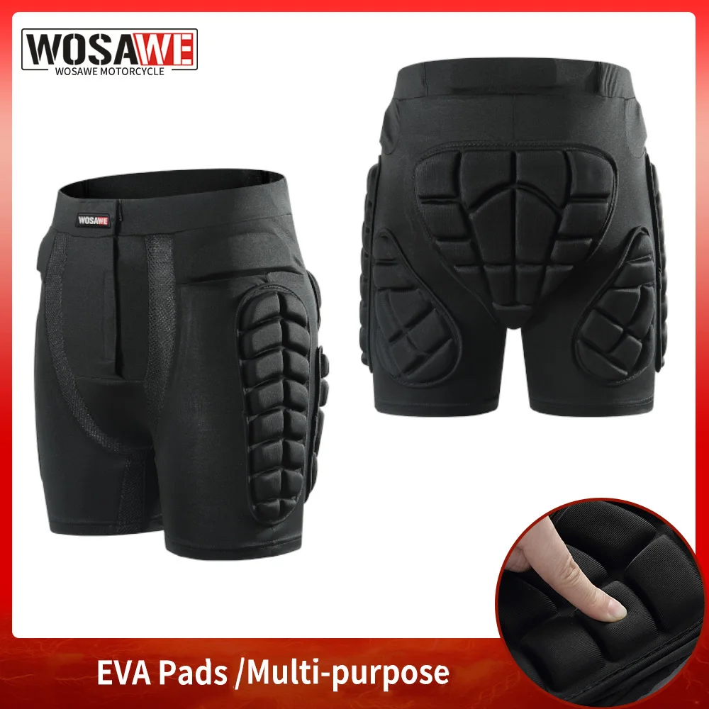 

WOSAWE Ski Shorts Sports Hip Padded Shorts Winter Double Board Skiing Shorts Breathable Motocross Shorts Inner Soft Pads