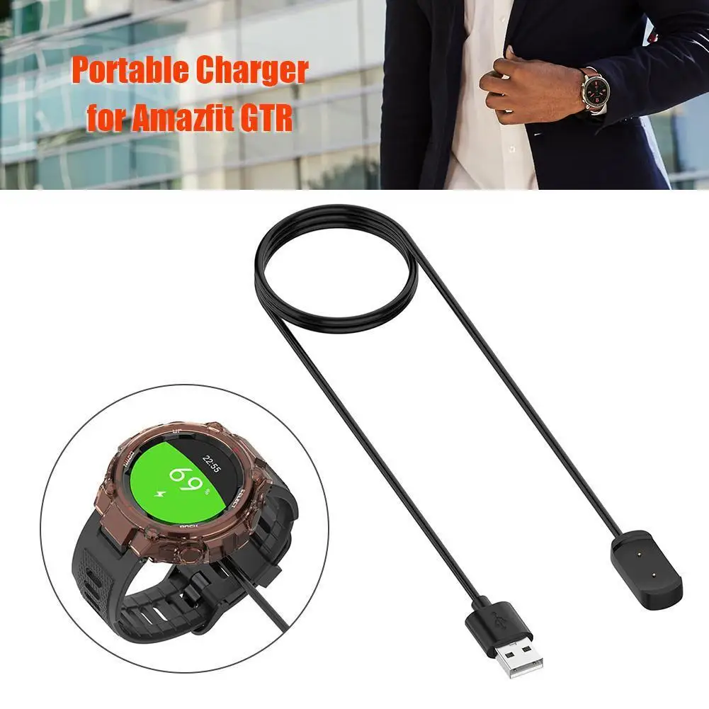 Cable adaptador de carga USB de 1m, Cable de repuesto para base de carga, accesorios para reloj inteligente, portátil para Amazfit T-Rex GTR 42mm 47mm GTS