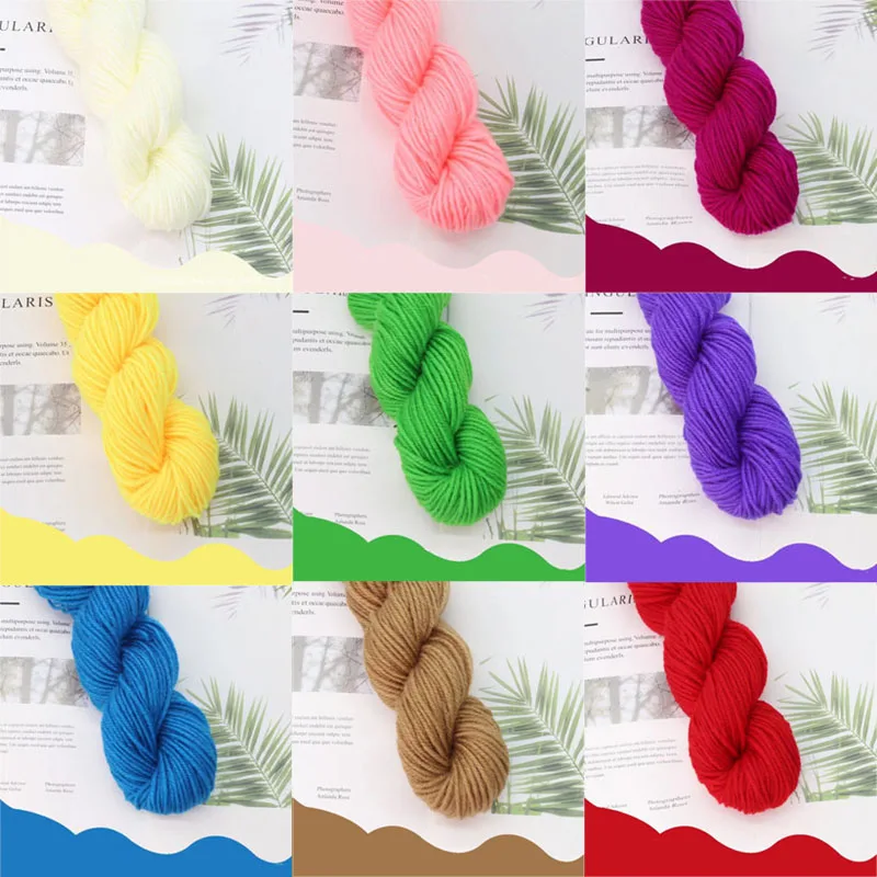 

50g Acrylic Yarn Medium Thick Wool Crochet Thread Shoe Cushion Cross Stitch Yarn Hand Knitting Crochet Lace Hats Craft 75M