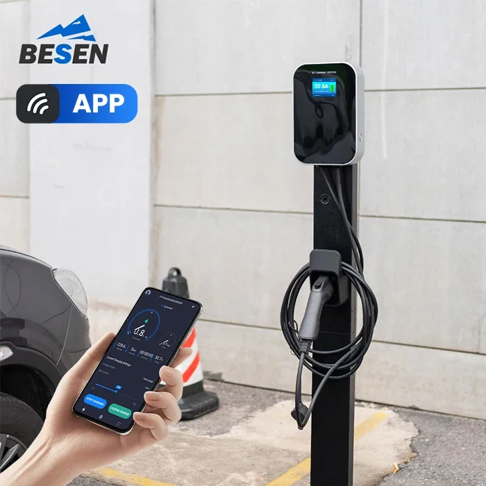 BESEN 3.5kW Wall-mounted Charging Stations 16A Level 2 APP Wifi Overload Protection AC EV Charger for All EV Models