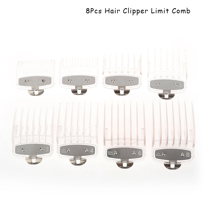 8Pcs Limit Comb For Electric Clippers Barber Shop Pro Cutting Guide Comb Positioning Calipers Comb Clipper Guard.~