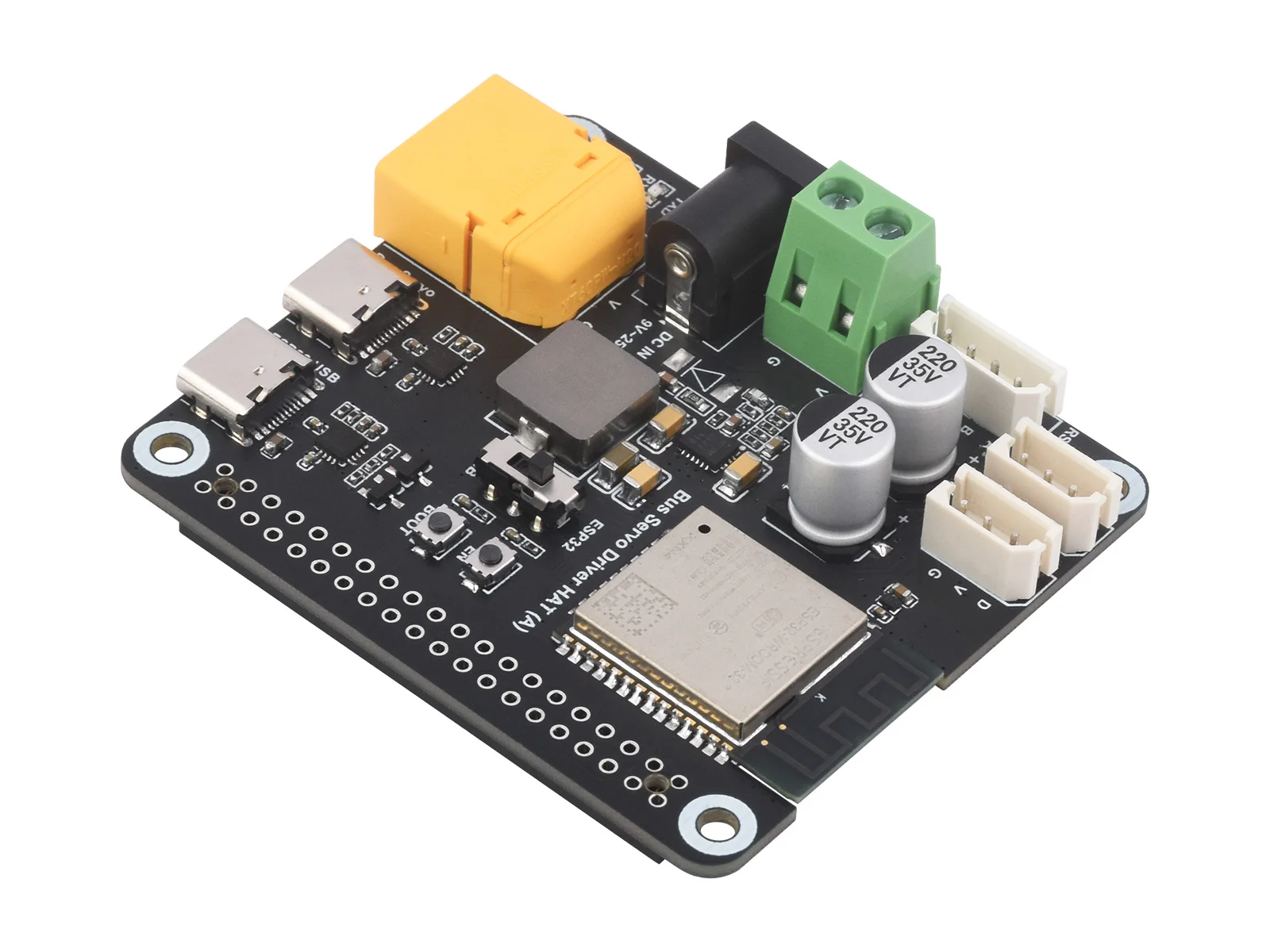 Serial Bus Servo Driver HAT, Integrates ESP32 and Servo Control Circuit, Suitable for ST / RSBL Series Serial Bus Servos