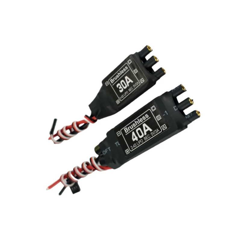 ตัวควบคุมความเร็วแบบไร้แปรงถ่าน ESC 30A/40A ระยะสั้น 2-4S พร้อม BEC 5V 2A/3A สำหรับโดรน RC FPV ควอดคอปเตอร์ เครื่องบินบังคับวิทยุ และมัลติโรเตอร์