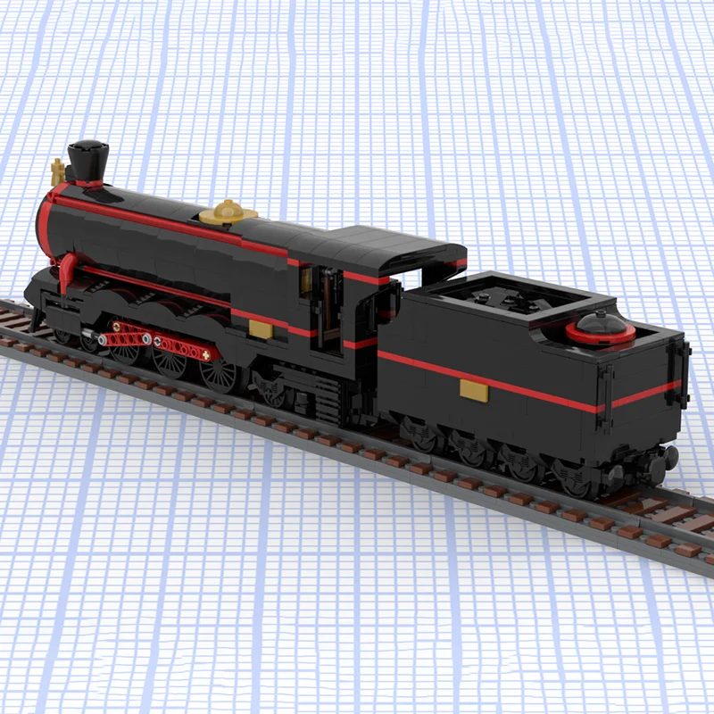 Railway Train Model Moc Building Bricks Steam Train Model Building Technology Modular Block DIY Toy Holiday Construstion Gifts