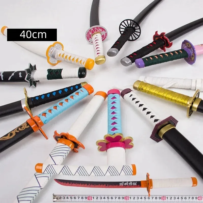 40cm Demon Slayer Metal Katana Anime Japanese Katana Kimetsu No Yaiba Cosplay Prop Iron Real Knife Ninja Samurai Sabre Toy Gift