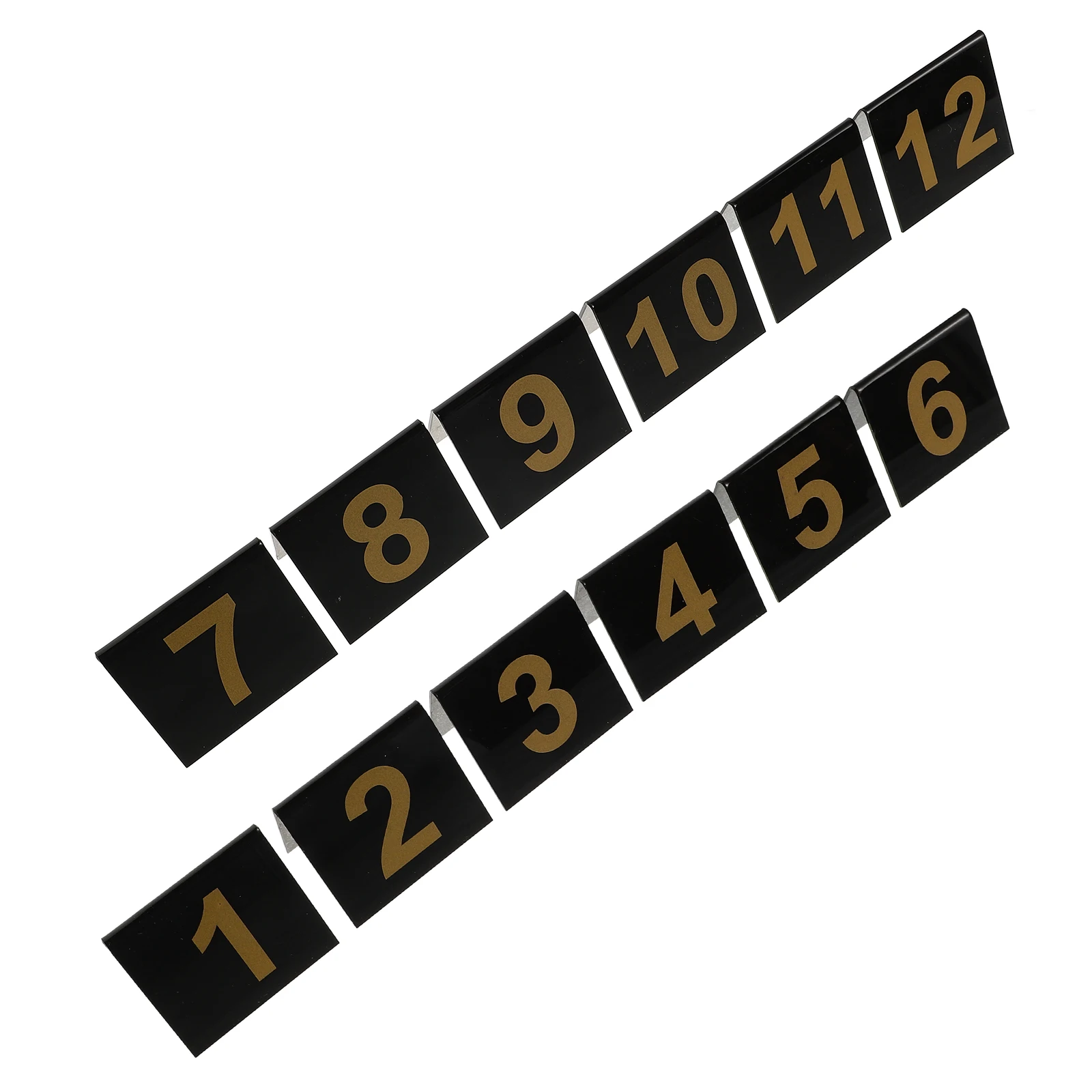 

12 Pcs Number Plate Acrylic Table Markers Detective Party Supplies Tent Crime Scene Halloween Decorations Numbers Black